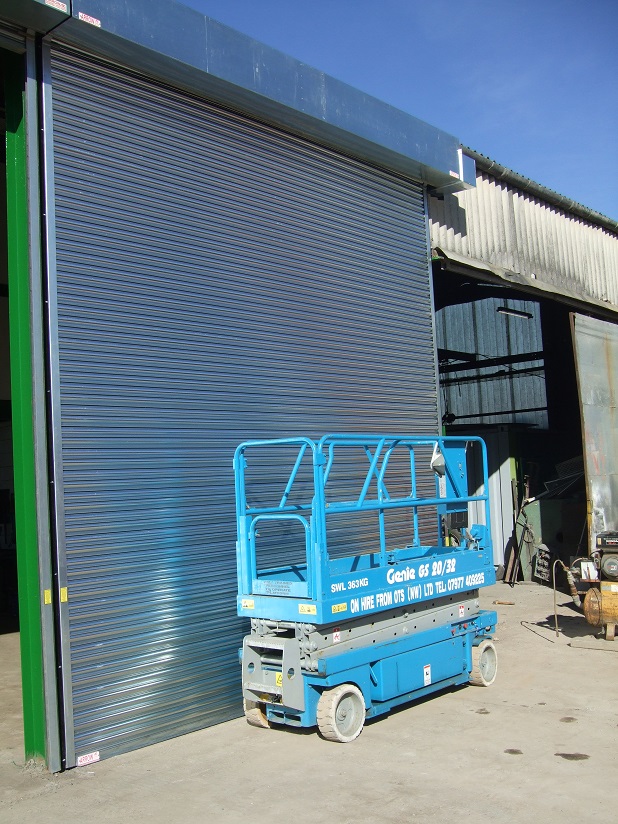 Blue Galvanised Steel Industrial Shutter Door - Arrow Security Shutters Limited